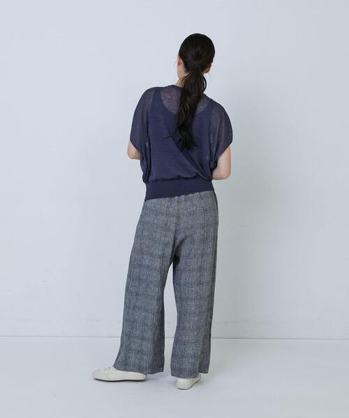 LOISIR（ロワズィール）の「リネンナイロン天竺シアーニットフリルプルオーバー（ニット/セーター・レディース・ベージュ/グレー・FREE）」の15枚目の写真