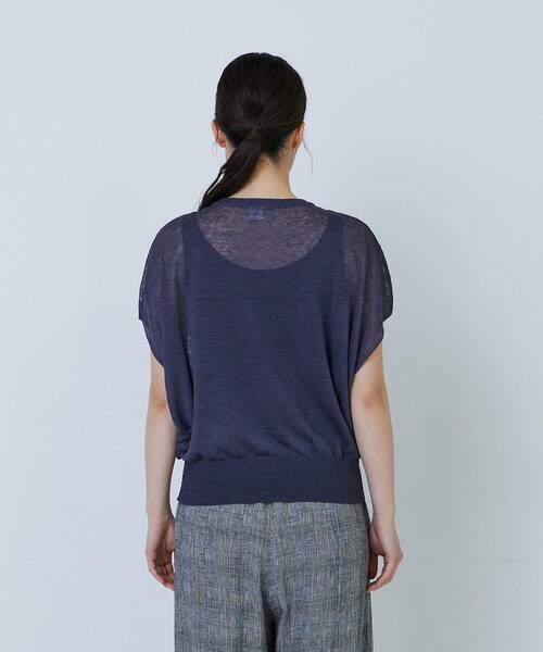 LOISIR（ロワズィール）の「リネンナイロン天竺シアーニットフリルプルオーバー（ニット/セーター・レディース・ベージュ/グレー・FREE）」の18枚目の写真