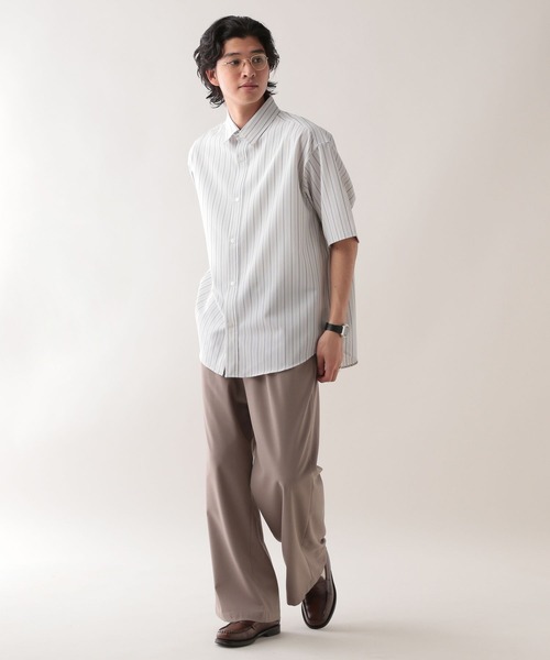 RAGEBLUE（レイジブルー）の「ラグイージー/オーバーサイズストライプシャツ（シャツ/ブラウス・メンズ・ライトブルー/グレー系その他・MEDIUM/LARGE）」の4枚目の写真