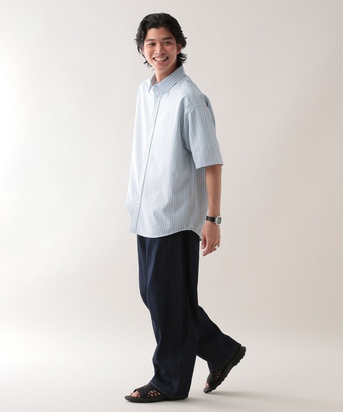 RAGEBLUE（レイジブルー）の「ラグイージー/オーバーサイズストライプシャツ（シャツ/ブラウス・メンズ・ライトブルー/グレー系その他・MEDIUM/LARGE）」の11枚目の写真