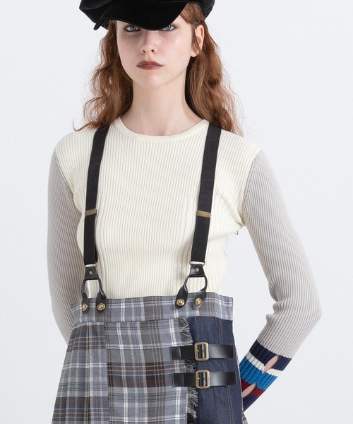 AULA AILA(アウラアイラ)の「チェックデニムコンビネーションサロペット(サロペット/オーバーオール・レディース・ブラック/グレー/ブルー・0/1)」の21枚目の写真