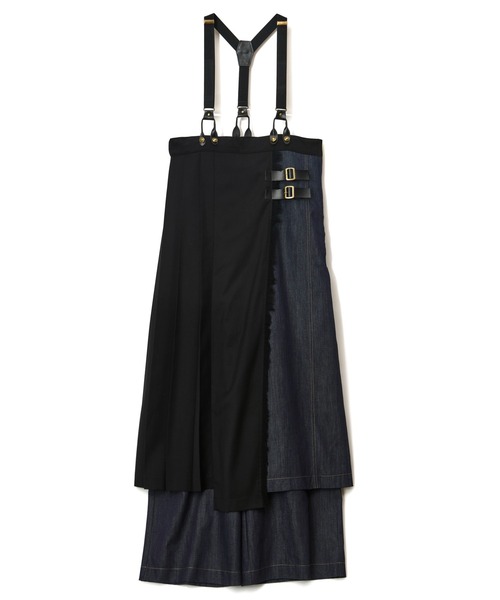 AULA AILA(アウラアイラ)の「チェックデニムコンビネーションサロペット(サロペット/オーバーオール・レディース・ブラック/グレー/ブルー・0/1)」の5枚目の写真