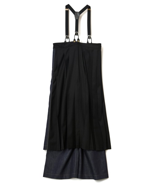 AULA AILA(アウラアイラ)の「チェックデニムコンビネーションサロペット(サロペット/オーバーオール・レディース・ブラック/グレー/ブルー・0/1)」の4枚目の写真