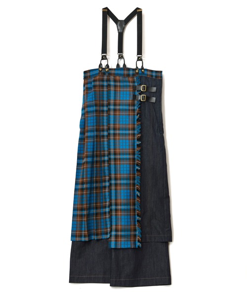 AULA AILA(アウラアイラ)の「チェックデニムコンビネーションサロペット(サロペット/オーバーオール・レディース・ブラック/グレー/ブルー・0/1)」の9枚目の写真
