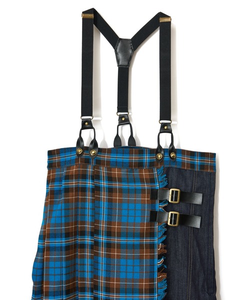 AULA AILA(アウラアイラ)の「チェックデニムコンビネーションサロペット(サロペット/オーバーオール・レディース・ブラック/グレー/ブルー・0/1)」の13枚目の写真