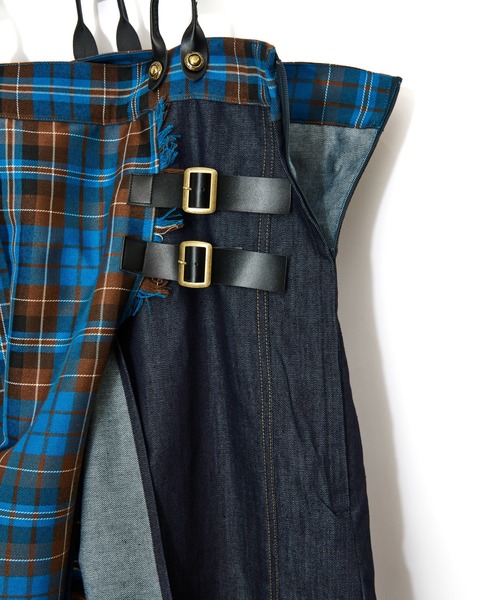 AULA AILA(アウラアイラ)の「チェックデニムコンビネーションサロペット(サロペット/オーバーオール・レディース・ブラック/グレー/ブルー・0/1)」の10枚目の写真