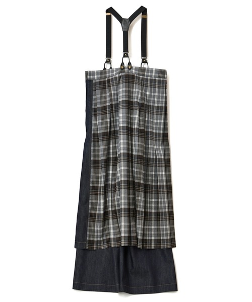 AULA AILA(アウラアイラ)の「チェックデニムコンビネーションサロペット(サロペット/オーバーオール・レディース・ブラック/グレー/ブルー・0/1)」の6枚目の写真
