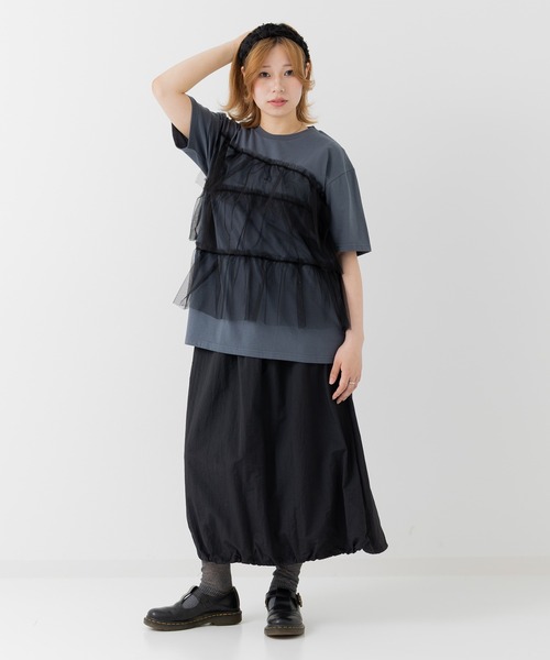 JAM & LINK(ジャムアンドリンク)の「ランダムチュール 半袖Tシャツ 【リンクコーデ】(Tシャツ/カットソー・レディース・ホワイト/チャコールグレー・M/L)」の15枚目の写真