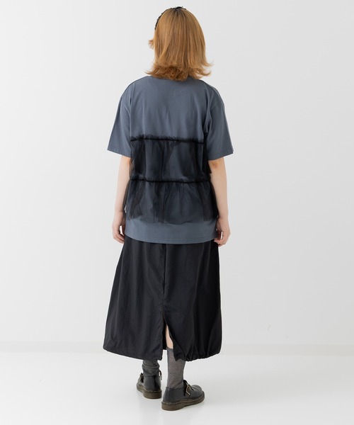 JAM & LINK(ジャムアンドリンク)の「ランダムチュール 半袖Tシャツ 【リンクコーデ】(Tシャツ/カットソー・レディース・ホワイト/チャコールグレー・M/L)」の16枚目の写真