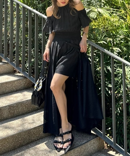 2WAYホルターネックロンパース 夏服（ワンピース）｜rienda
