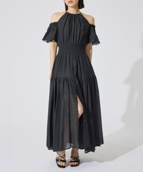 【美品】ダイアグラム ロングワンピース ホルターネック さくらんぼ リボン S 美品】ダイアグラム ロングワンピース ホルターネック