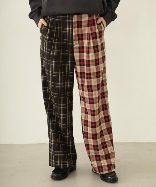 MILKFED.（ミルクフェド）の「COMBINATION PLAID PANTS（その他パンツ・レディース・ブラック/グリーン・ONE SIZE）」の2枚目の写真