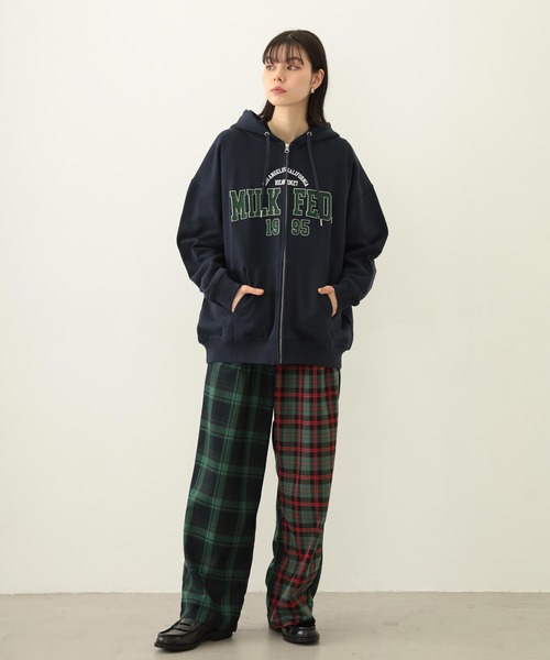 MILKFED.（ミルクフェド）の「COMBINATION PLAID PANTS（その他パンツ・レディース・ブラック/グリーン・ONE SIZE）」の4枚目の写真