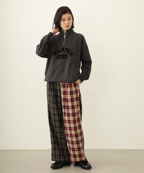 MILKFED.（ミルクフェド）の「COMBINATION PLAID PANTS（その他パンツ・レディース・ブラック/グリーン・ONE SIZE）」の7枚目の写真