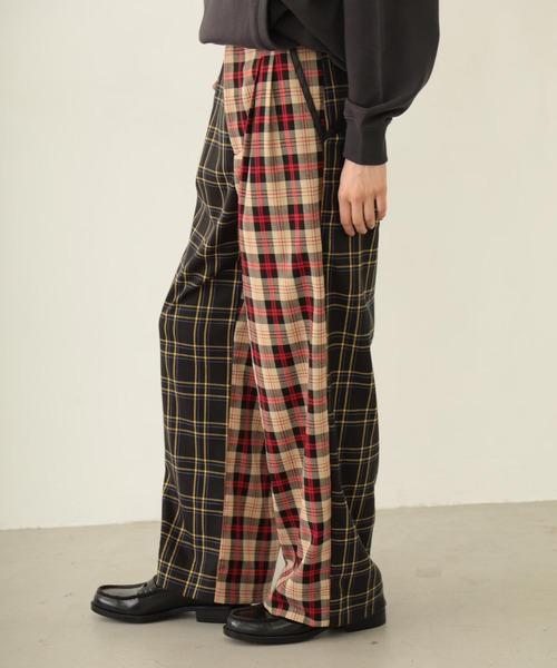 MILKFED.（ミルクフェド）の「COMBINATION PLAID PANTS（その他パンツ・レディース・ブラック/グリーン・ONE SIZE）」の5枚目の写真