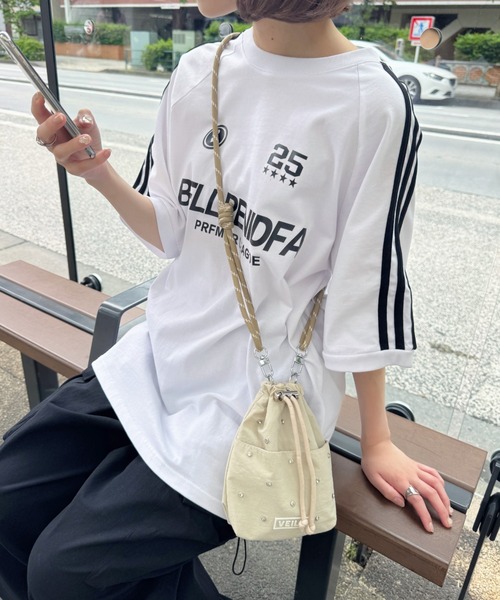 CLEA(クレア)の「ビジューデザインミニサコッシュバッグ(ショルダーバッグ・レディース・ピンク/イエロー/ベージュ/ブラック/カーキ・FREE)」の19枚目の写真