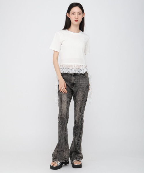 3.3 Field Trip （3.3フィールドトリップ）の「3.3 Field Trip／フレアデニム2（デニムパンツ・レディース・ブルー/ブラック・SMALL/MEDIUM）」の10枚目の写真