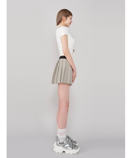 Darich ダーリッチ DRCHプリーツミニスカート グレー FL ダーリッチ Darich DRCHプリーツミニスカート （グレー） -靴