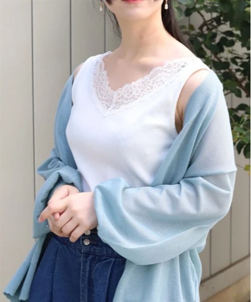 axes femme(アクシーズファム)の「吸水速乾2WAYリブタンク(タンクトップ・レディース・グリーン/キナリ/イエロー/ネイビー・FREE)」の2枚目の写真