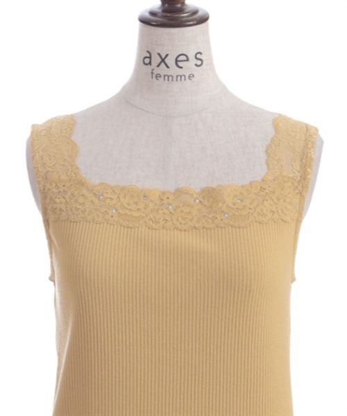 axes femme(アクシーズファム)の「吸水速乾2WAYリブタンク(タンクトップ・レディース・グリーン/キナリ/イエロー/ネイビー・FREE)」の6枚目の写真