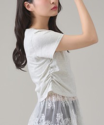 サイドシャーリングクロップドTシャツ
