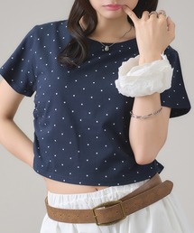 サイドシャーリングクロップドTシャツ
