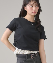 サイドシャーリングクロップドTシャツ