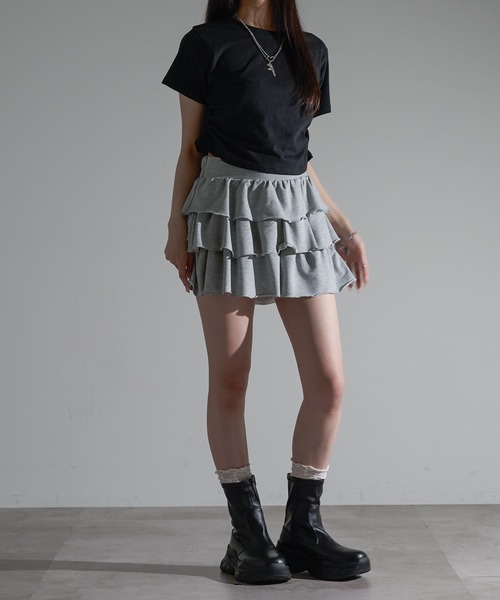 apres jour mignon(アプレジュールミニョン)の「サイドシャーリングクロップドTシャツ【ZOZOTOWN限定アイテム】(Tシャツ/カットソー・レディース・ブラック/ピンク系その他/オフホワイト/ナチュラル/レッド・フリー/X-LARGE)」の10枚目の写真