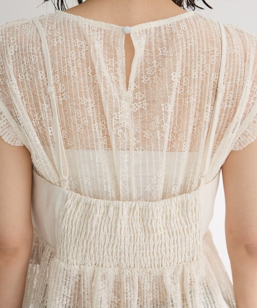 ELENCARE DUE（エレンカーレデュエ）の「・ELENCARE DUE ドッキングレースブラウス（シャツ/ブラウス・レディース・グレイッシュベージュ/ブラック/オフホワイト・FREE）」の12枚目の写真