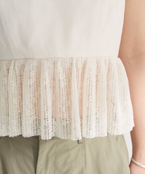 ELENCARE DUE（エレンカーレデュエ）の「・ELENCARE DUE ドッキングレースブラウス（シャツ/ブラウス・レディース・グレイッシュベージュ/ブラック/オフホワイト・FREE）」の14枚目の写真