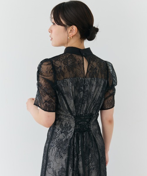 AND COUTURE(アンドクチュール)の「スパンコールラッセルレースドレス(ドレス・レディース・ブルー/ブラック/レッド/ミント・FREE)」の13枚目の写真