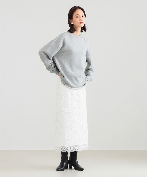 SLOANE（スローン）の「【別注】SLOANE / 裏毛 クルーネック ロングスリーブ スウェット［手洗い可］（スウェット・レディース・ホワイト/グレー・1/2）」の10枚目の写真