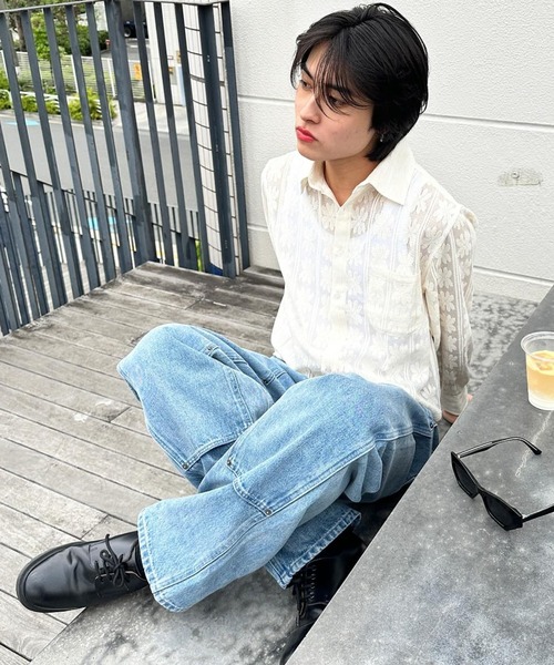 セール】FREE MAX×Hyoma Double Knee Denim Pants / ダブルニーデニム