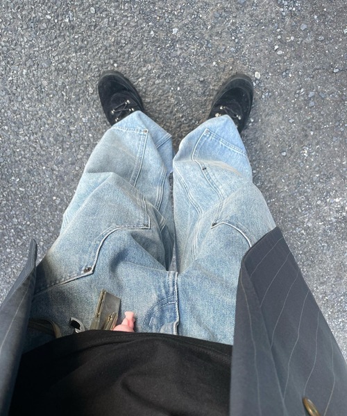 セール】FREE MAX×Hyoma Double Knee Denim Pants / ダブルニーデニム