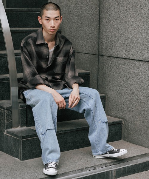 セール】FREE MAX×Hyoma Double Knee Denim Pants / ダブルニーデニム