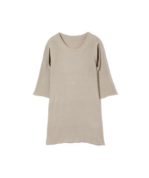 ketty（ケティ）の「カットアウトミックスニット≪手洗い可能≫（ニット/セーター・レディース・グリーン/ブラック/オフホワイト・M）」の5枚目の写真