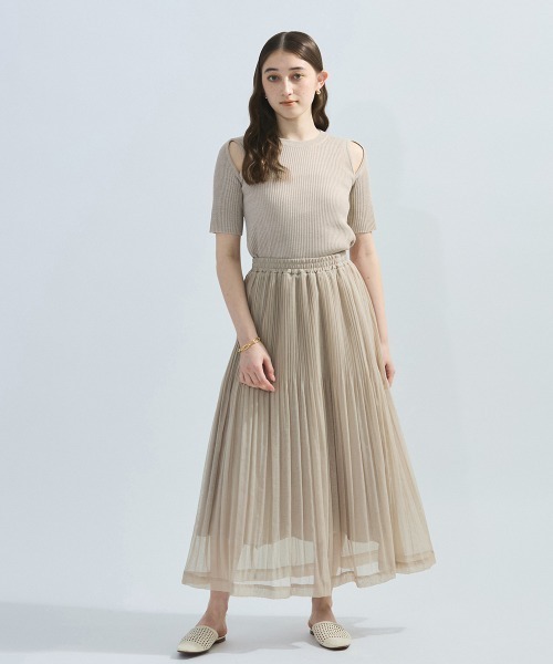 ketty（ケティ）の「カットアウトミックスニット≪手洗い可能≫（ニット/セーター・レディース・グリーン/ブラック/オフホワイト・M）」の6枚目の写真