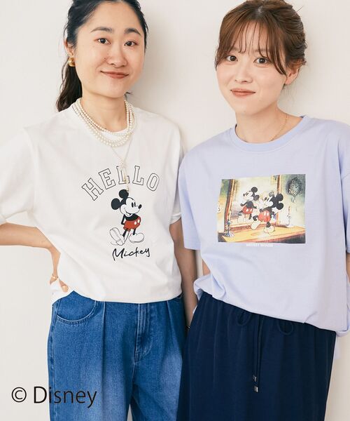 le.coeur blanc(ルクールブラン)の「【Disney】Hello/プリントTシャツ(Tシャツ/カットソー・レディース・ベージュ/チャコールグレー/オフホワイト・38)」の5枚目の写真