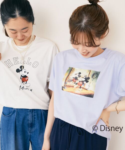 le.coeur blanc(ルクールブラン)の「【Disney】Hello/プリントTシャツ(Tシャツ/カットソー・レディース・ベージュ/チャコールグレー/オフホワイト・38)」の6枚目の写真