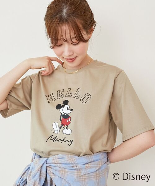 le.coeur blanc(ルクールブラン)の「【Disney】Hello/プリントTシャツ(Tシャツ/カットソー・レディース・ベージュ/チャコールグレー/オフホワイト・38)」の8枚目の写真