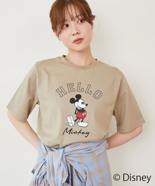 le.coeur blanc(ルクールブラン)の「【Disney】Hello/プリントTシャツ(Tシャツ/カットソー・レディース・ベージュ/チャコールグレー/オフホワイト・38)」の10枚目の写真