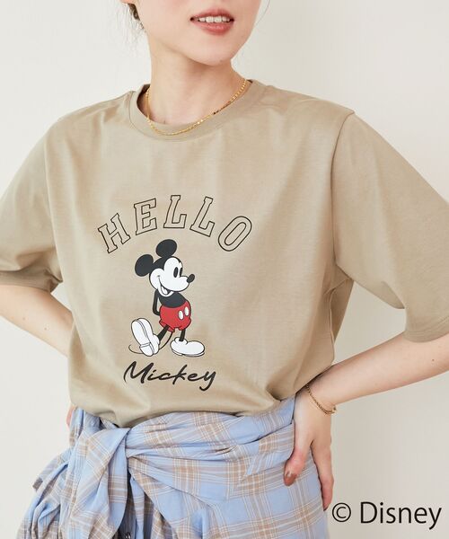 le.coeur blanc(ルクールブラン)の「【Disney】Hello/プリントTシャツ(Tシャツ/カットソー・レディース・ベージュ/チャコールグレー/オフホワイト・38)」の11枚目の写真