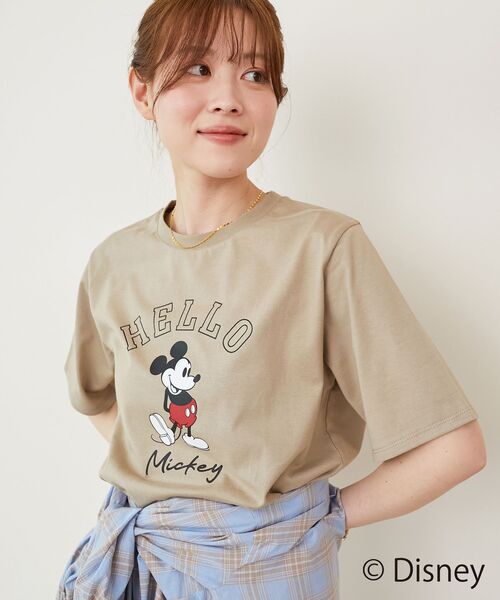 le.coeur blanc(ルクールブラン)の「【Disney】Hello/プリントTシャツ(Tシャツ/カットソー・レディース・ベージュ/チャコールグレー/オフホワイト・38)」の12枚目の写真