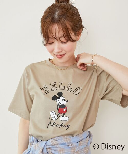 le.coeur blanc(ルクールブラン)の「【Disney】Hello/プリントTシャツ(Tシャツ/カットソー・レディース・ベージュ/チャコールグレー/オフホワイト・38)」の13枚目の写真