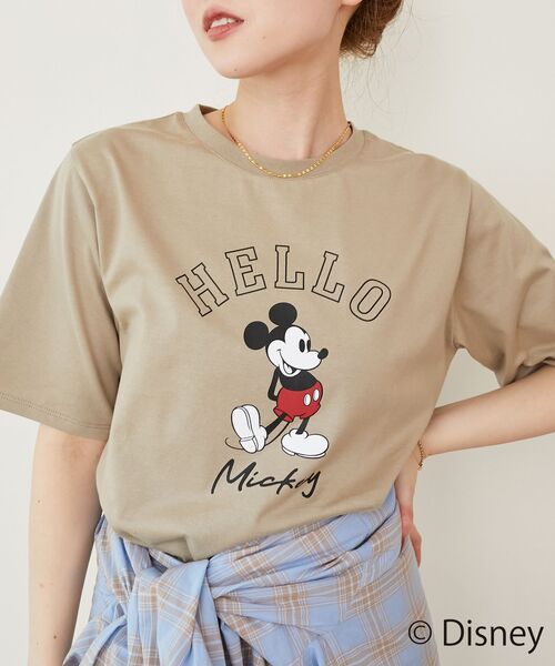 le.coeur blanc(ルクールブラン)の「【Disney】Hello/プリントTシャツ(Tシャツ/カットソー・レディース・ベージュ/チャコールグレー/オフホワイト・38)」の14枚目の写真