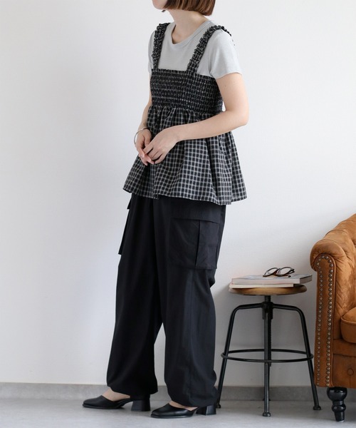 cepo（セポ）の「ラメ半袖Tee インナーカットソー（Tシャツ/カットソー・レディース・ベージュ/グレー/ブラック・M）」の16枚目の写真