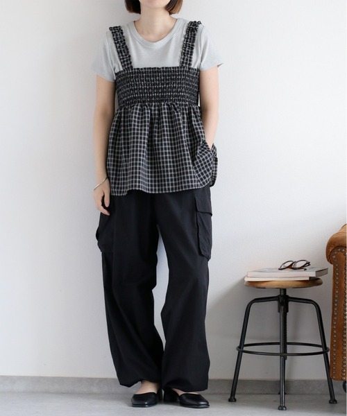 cepo（セポ）の「ラメ半袖Tee インナーカットソー（Tシャツ/カットソー・レディース・ベージュ/グレー/ブラック・M）」の19枚目の写真