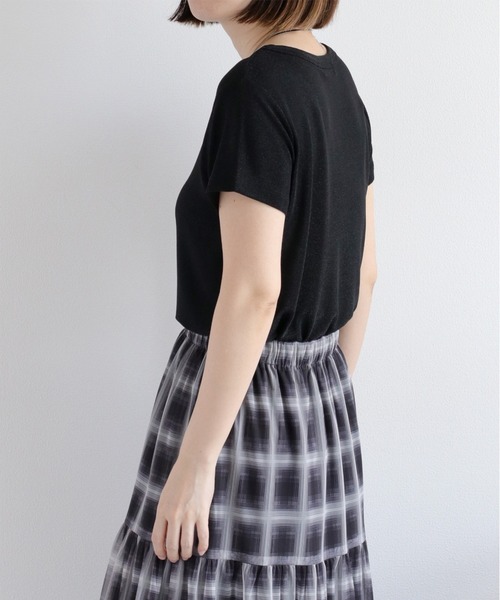 cepo（セポ）の「ラメ半袖Tee インナーカットソー（Tシャツ/カットソー・レディース・ベージュ/グレー/ブラック・M）」の11枚目の写真