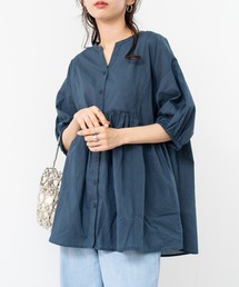 【refinedworks】ふんわり大人の スキッパーブラウス