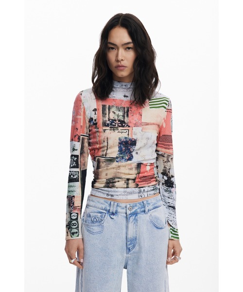 Desigual（デシグアル）の「装飾ボタンディテール ワイドデニムパンツ（デニムパンツ・レディース・ブルー・36/38/40/44/42/34）」の7枚目の写真